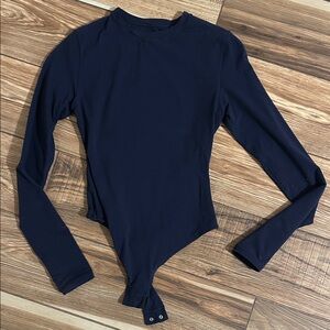 SKIMS Navy Fits Everybody Long Sleeve Crew Neck Bodysuit